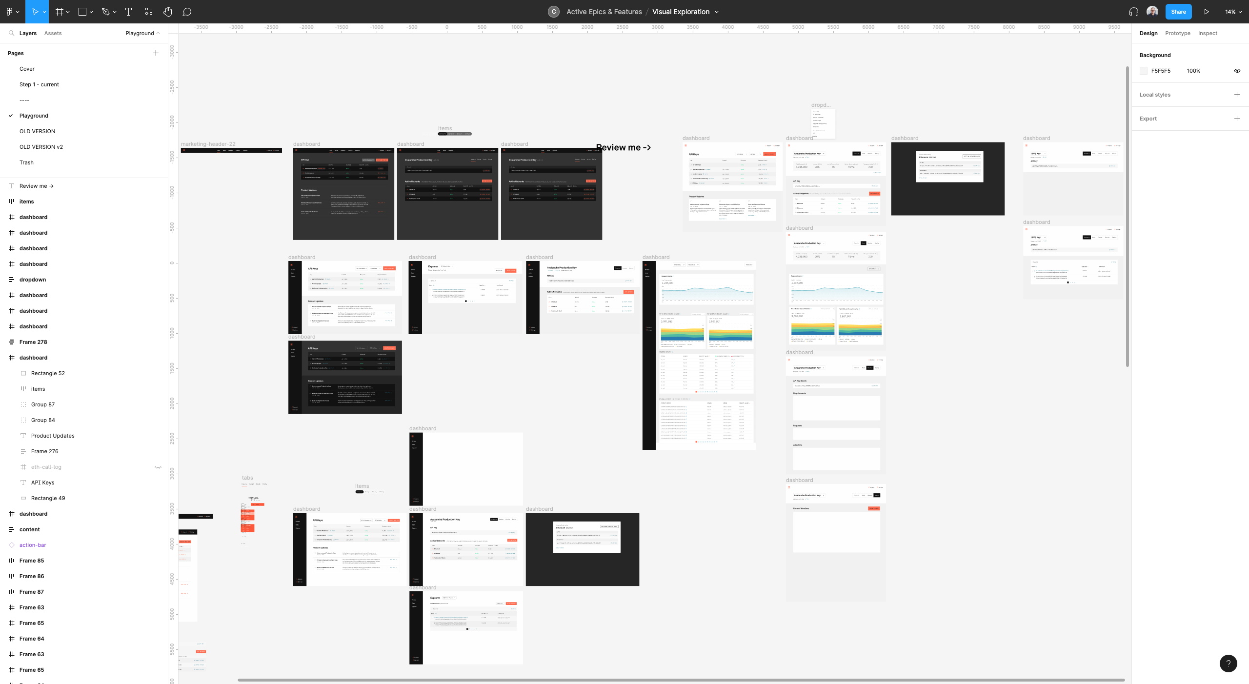 Screenshot of Figma viaual design experimentation