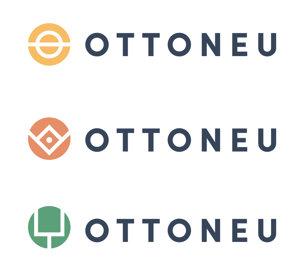 The three final logos for Ottoneu stacked on top of each other
