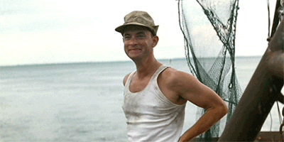 A animated gif of Forrest Gump waving