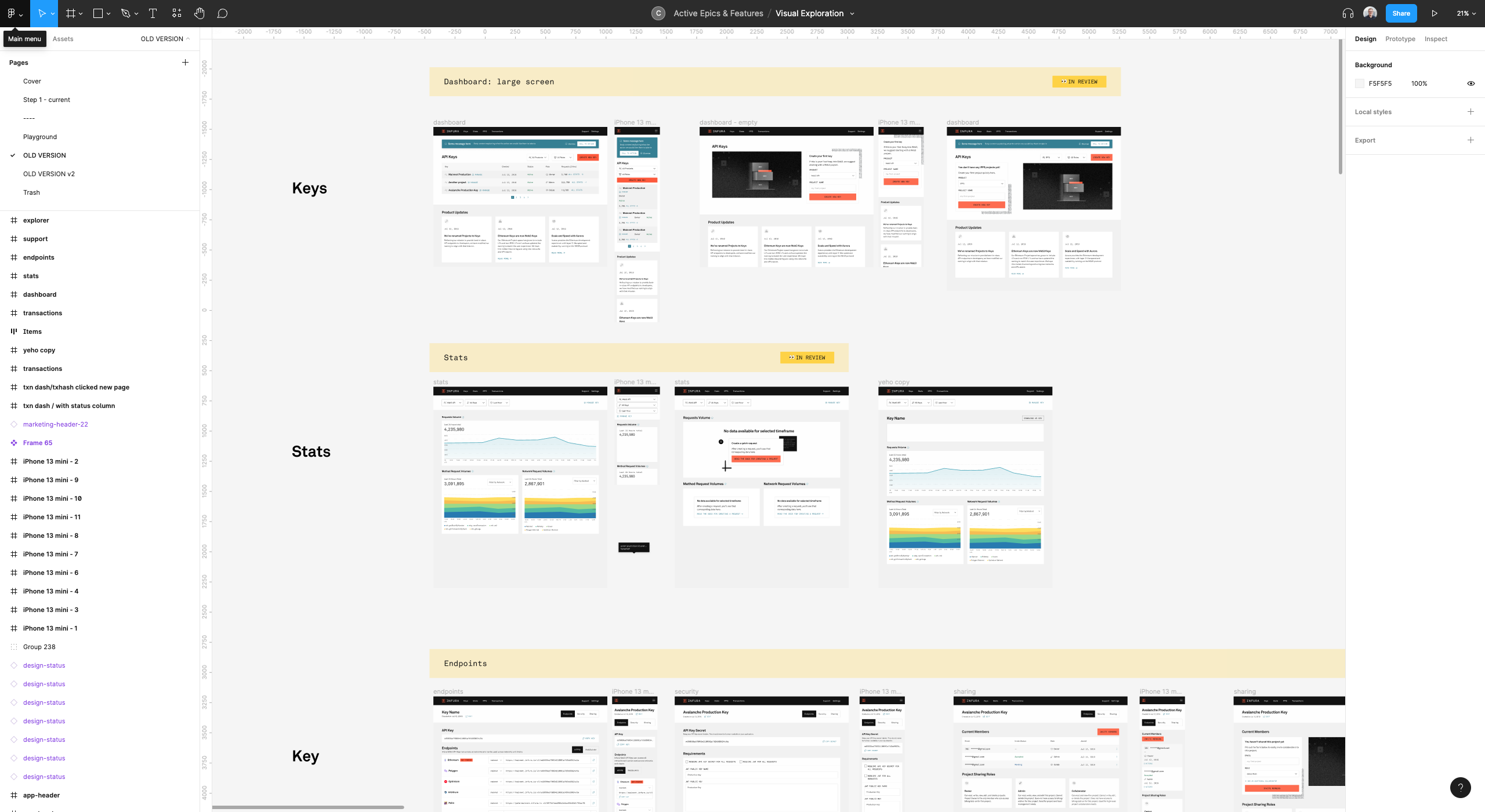 Screenshot of Figma viaual design experimentation