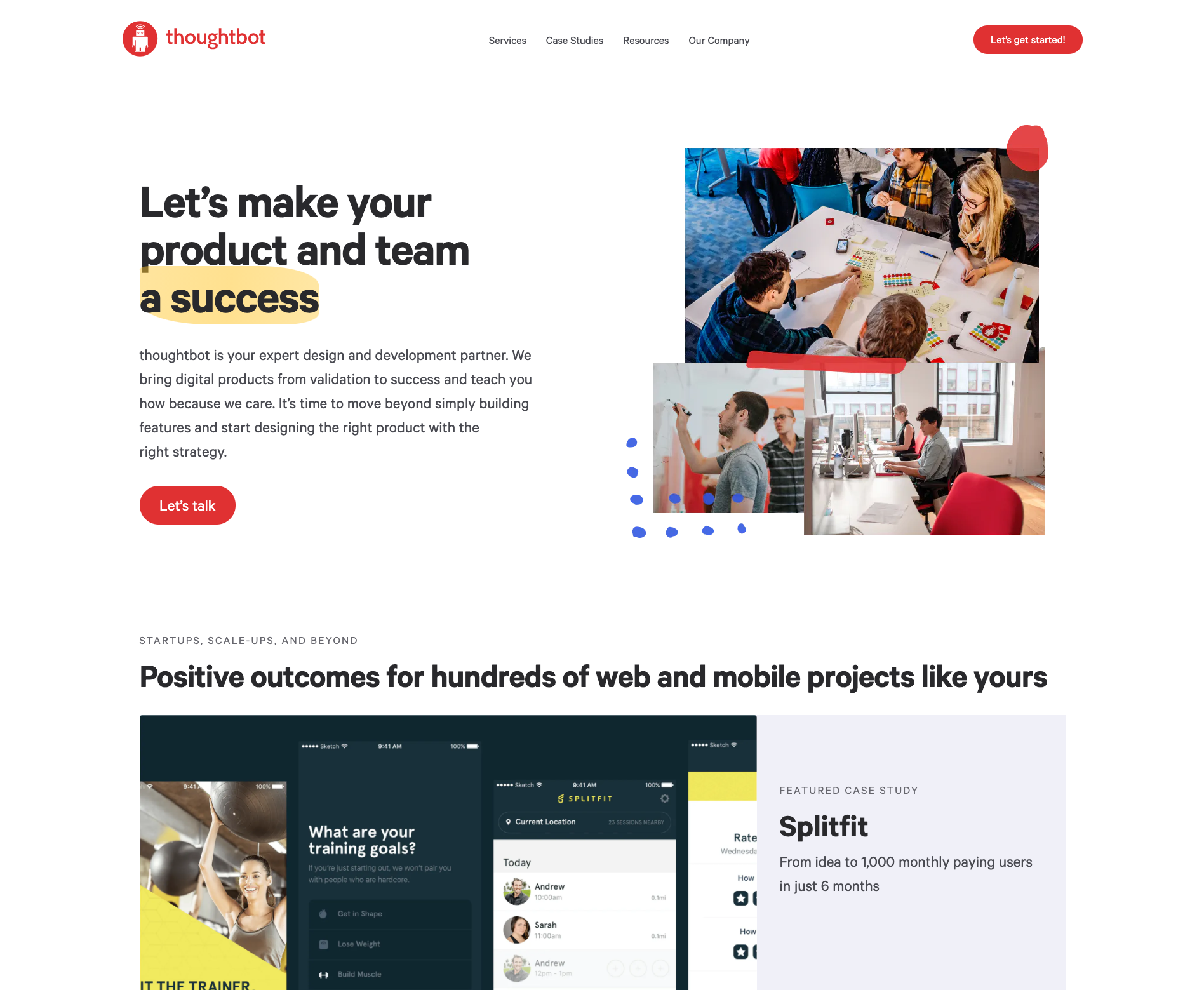 A screenshot of the Homepage page on thoughtbot.com